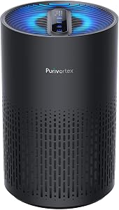 Purivortex Air Purifiers for Bedroom, Quiet Air Purifier with HEPA Filter for Pollen, Smok
