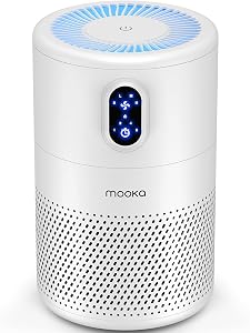 MOOKA Air Purifiers for Home Large Room up to 1076ft², H13 True HEPA Air Filter Cleaner, O
