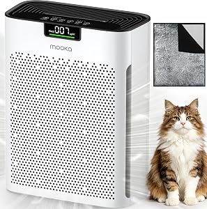 Air Purifier for Home Bedroom Large Room 2200 Ft², MOOKA H13 HEPA Air Cleaner with Washabl